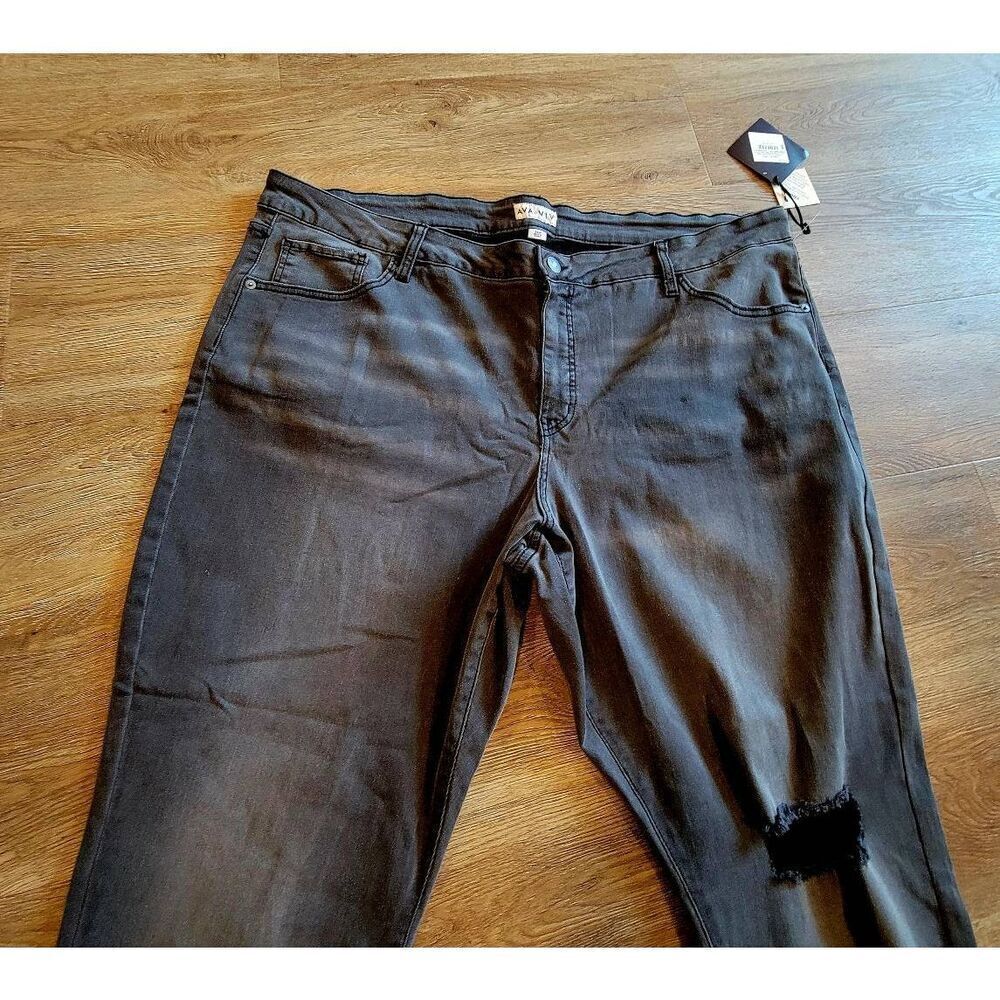 Plus Jeans gray size 26 womens 3x nwt distressed bohemian look grey curvy - Picture 3 of 10